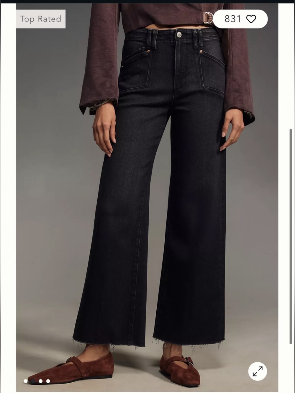 NWT PAIGE Anessa High-Rise Crop Wide-Leg Jeansm